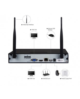 Kit 4 Camaras Seguridad Wifi HD 720P DVR Conexión Internet