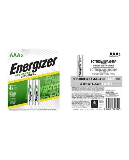 ENERGIZER Pack 2 Pilas AAA Recargables Energizer 700mha Dismac