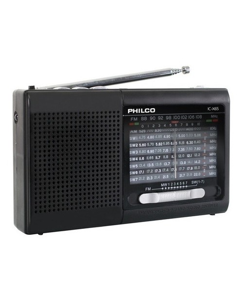 Radio Portátil Philco Bluetooth USB Multibanda Linterna Recargable