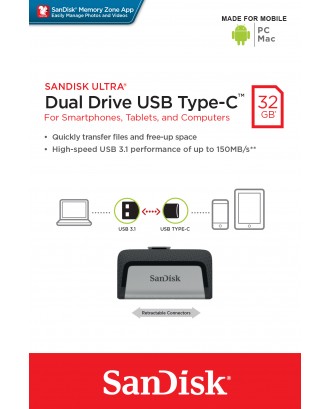 Pendrive 32GB Dualdrive Ultra USB-C y USB Sandisk