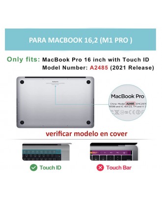 Carcasa Para MacBook Pro 16,2 M1 2022 A2485 Transparente