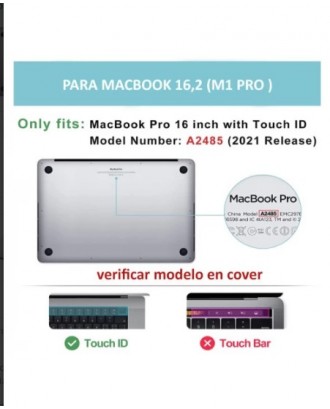 Carcasa Para MacBook Pro 14 2021 A2442 M1 A2992 M3 Transparente