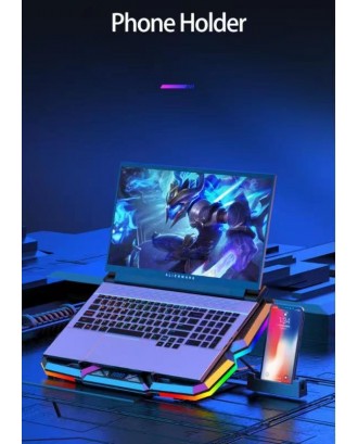 Ventilador Notebook Gamer 5 Vent RGB 12 Efectos 14 / 17 Pulg