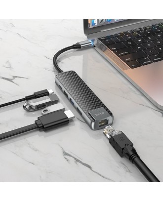 Adaptador USB-C 5 en 1 Para Notebook Macbook Hoco HB23