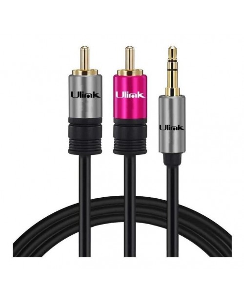 Cable Lightning a RCA, cable RCA a jack, cable de audio, conector jack de  3,5 mm a dos conectores RCA, revestimiento de nailon, conector dorado