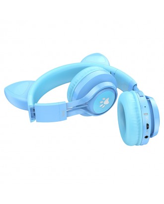 Audifono Bluetooth Niños Limitador Decibeles Hoco W39 Azul