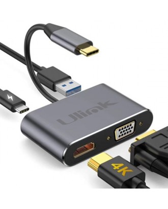 Adaptador USB-C a VGA HDMI USB UL-ADC404V ULINK