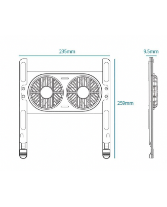 Base Apoyo Ventilador Aluminio Para Macbook Notebook P11F-S