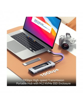 Hub con Cofre NVME USB-C Notebook Macbook 8 en 1 Goforit
