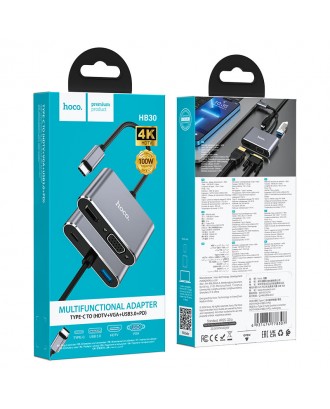 Adaptador USB-C a HDTV VGA USB 3.0 Para Notebook Macbook HOCO