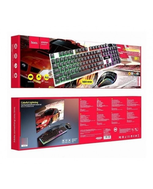 Pack Teclado + Ratón Gaming con Cable USB Gamer Retroiluminado 104