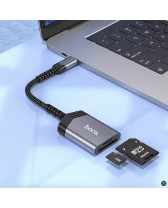 Lector de Tarjetas USB-C a SD y micro SD Para Macbook Notebook HOCO UA25