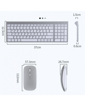 Kit Mouse Teclado Para Mac Notebook Inalambrico Silver Goforit