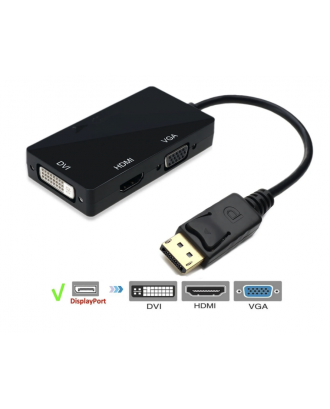 Adaptador Display Port a HDMI VGA DVI Goforit Negro
