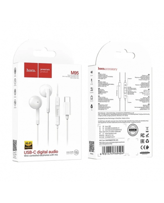 Audifonos Cableados USB-C Hoco M95 Blancos