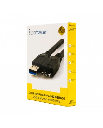 Cable USB 3.0 Discos Duros Externos Micro B 0.5MT Tecmaster