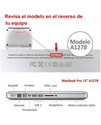 Carcasa compatible con Macbook Pro 13 a1278 2012 Transparente