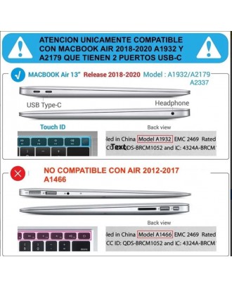 Carcasa compatible con Macbook Air 13 2018-2021 M1 brain